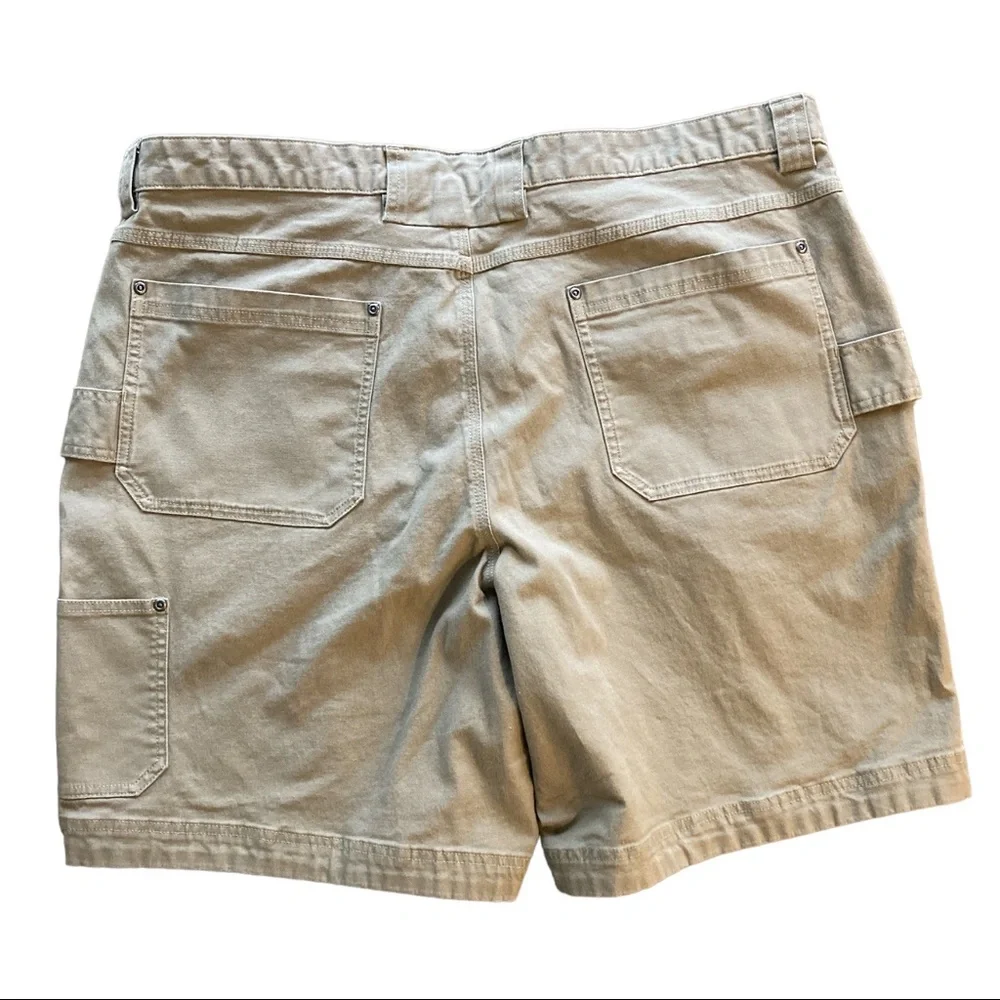 Duluth Trading Flex Fire Hose Carpenter Shorts‎ Men's 44 Khaki Work Cargo Shorts